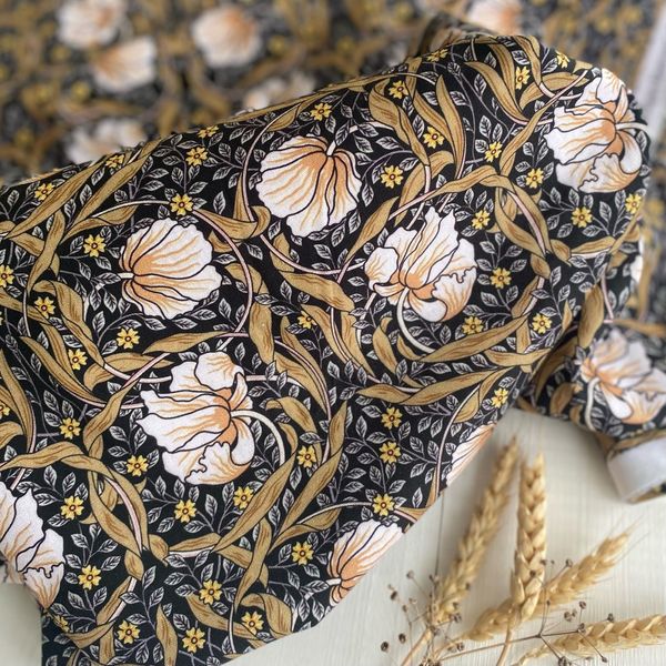 Pimpernel на черном, Моррис, 100% хлопок Handmade Fabrics 2