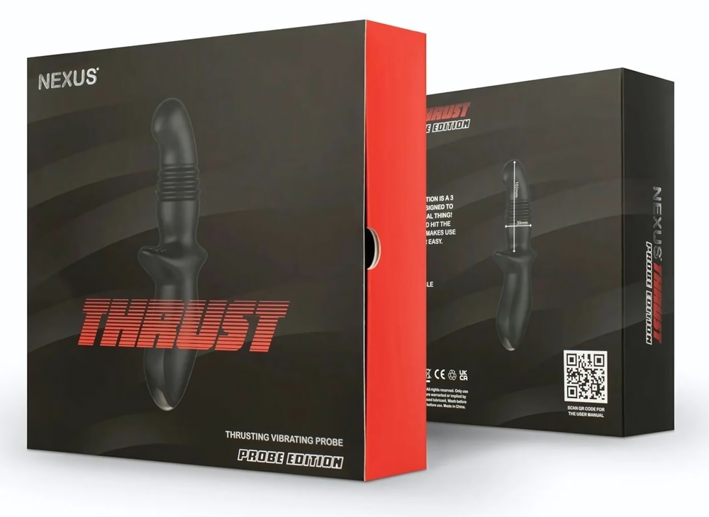 Черный вибромассажер простаты Nexus Thrust с возвратно-поступательными движениями (Цвет: черный)