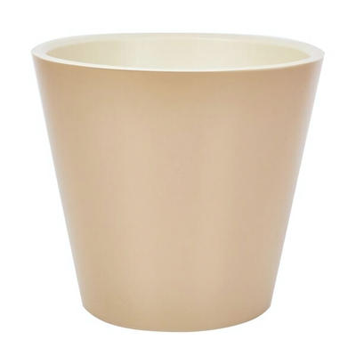 Горшок для цветов London D320мм, 15,7л с дренажной вставкой, на колесиках молочный шоколад
