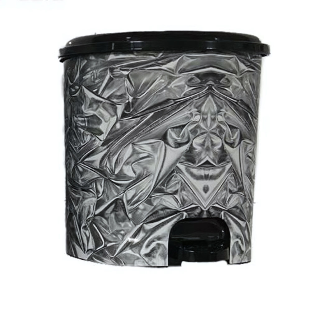 Ведро для мусора с педалью "Серебро", 12л черный