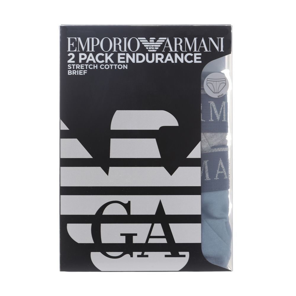 Набор мужских трусов брифов 2в1 (серый, серо-голубой) Emporio Armani 111733_4F720 15349