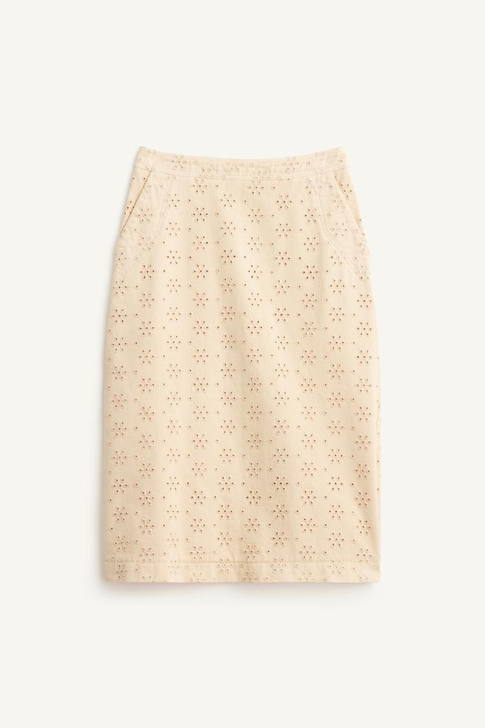 ZARA ЮБКА МИДИ ИЗ 100% ХЛОПКА, ПАСТЕЛЬНО-ЖЕЛТЫЙ