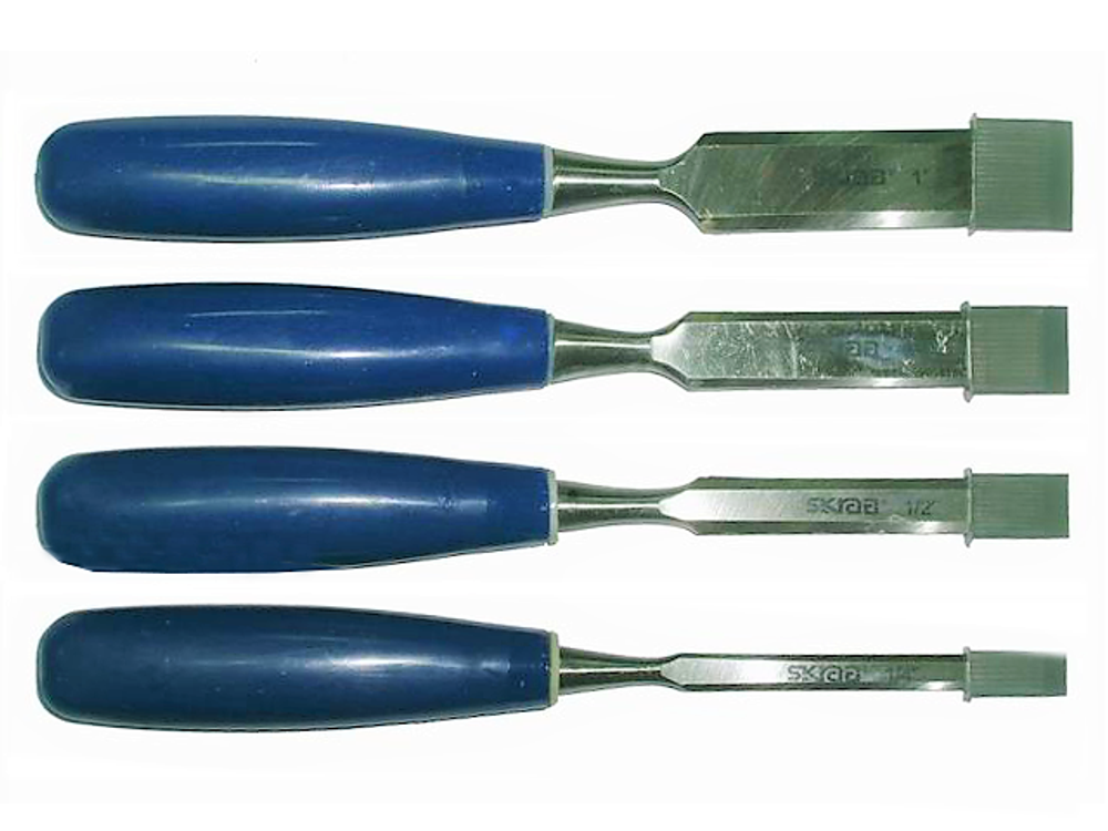 Стамески набор 4 шт пластиковая ручка 6, 12, 18, 24 мм блистер SKRAB 24153