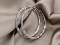 Серьги-Кольца со стразами, 64мм