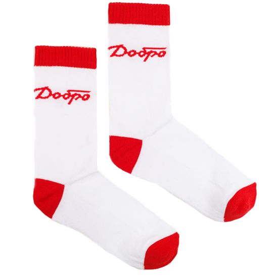 Носки ЗАПОРОЖЕЦ Добро Махровые Белый/Красный