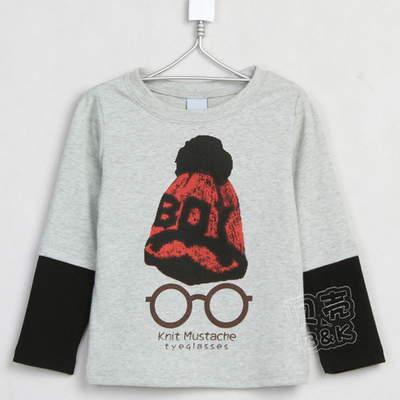 Лонгслив детский с принтом шапки и очков
