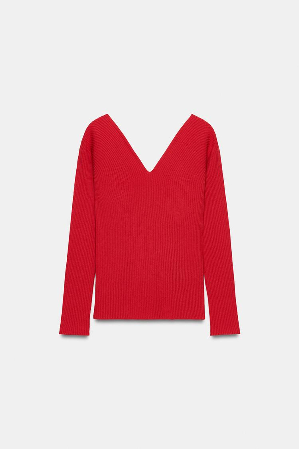 ZARA ОБЛЕГАЮЩИЙ ТОП В РУБЧИК, КРАСНЫЙ