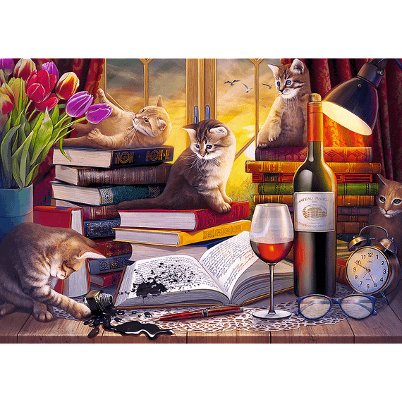 Pazl \ Puzzle \ Пазлы Puzzles - "2000" - Cat's evening