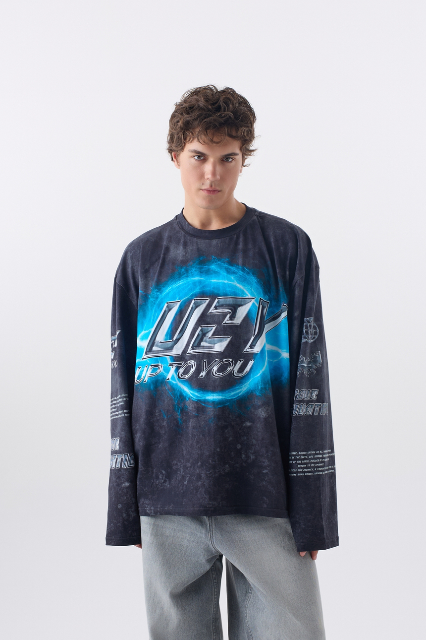 Лонг мужской Oversize с пич эффектом Sport