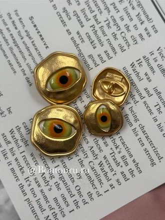 Пуговицы Скиап. в форме глаза неровной формы матовое золото