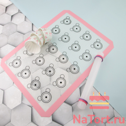 Коврик армированный с разметкой для Макаронс,42x29,5см