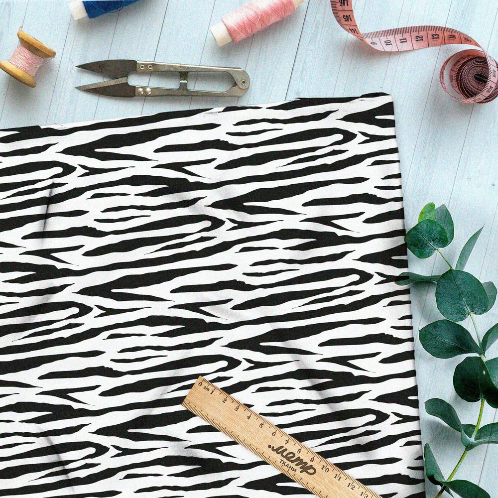 Ткань штапель мелкая зебра
