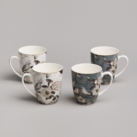 НАБОР КРУЖЕК LEFARD BOHEMIAN BIRDS 4ШТ. 420МЛ