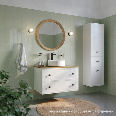 Тумба подвесная IDDIS Torr, под столешницу 80 см, белый матовый, TOR80WBi95