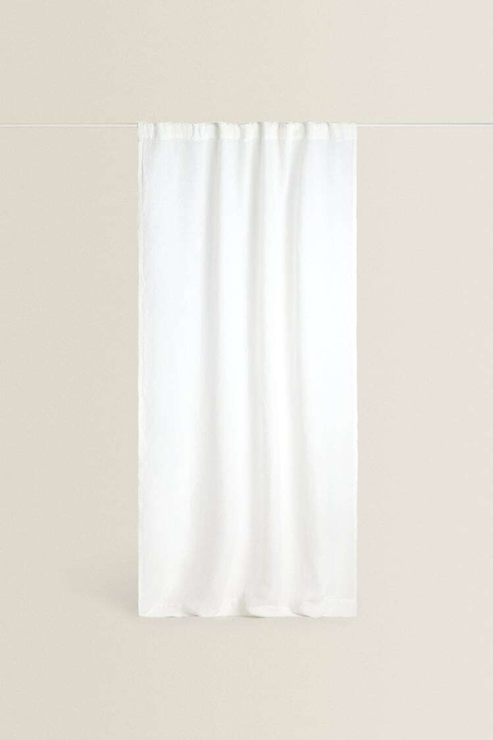 ZARA HOME БЕЛАЯ ЛЬНЯНАЯ ЗАНАВЕСКА,  БЕЛЫЙ