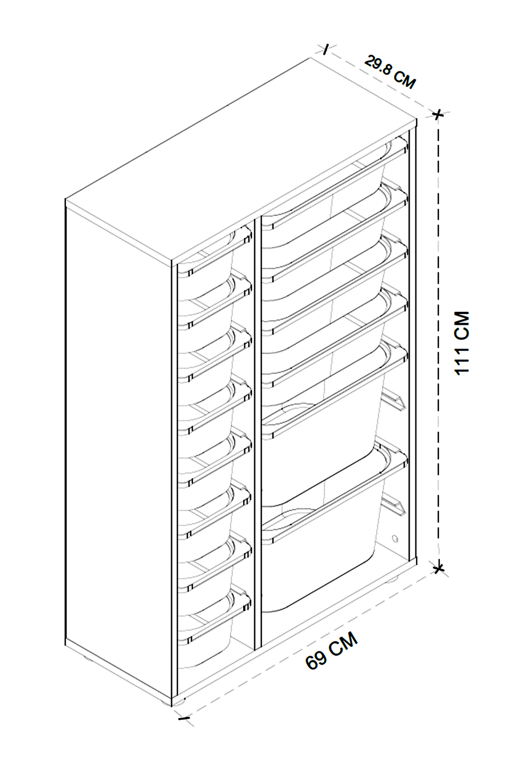 Стеллаж с ящиками RUYA - белый