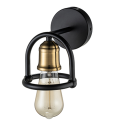Настенный светильник 1x40Вт E27, металл, черный/бронза