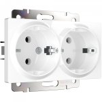 Розетка двойная с заземлением (белый)