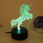 Светильник ночник «3D-Волшебный Единорог» на пластиковой подставке, с включателем USB