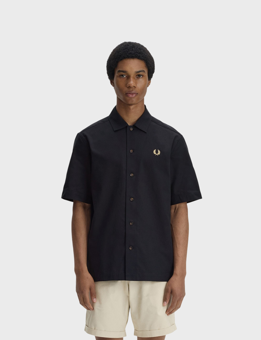 Рубашка FRED PERRY Backet Weave Shirt с коротким рукавом