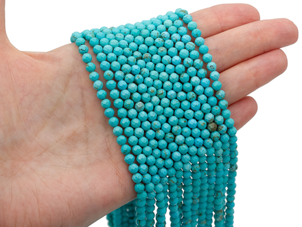 Нить бусин из турквенита 4,5мм, огранка