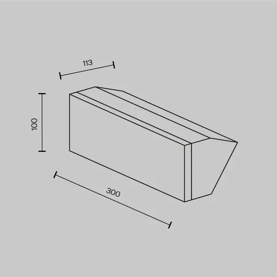 Настенный светильник (бра) Блок / Brick 3000K 20Вт IP 54 Outdoor o436wl-l20gf3k