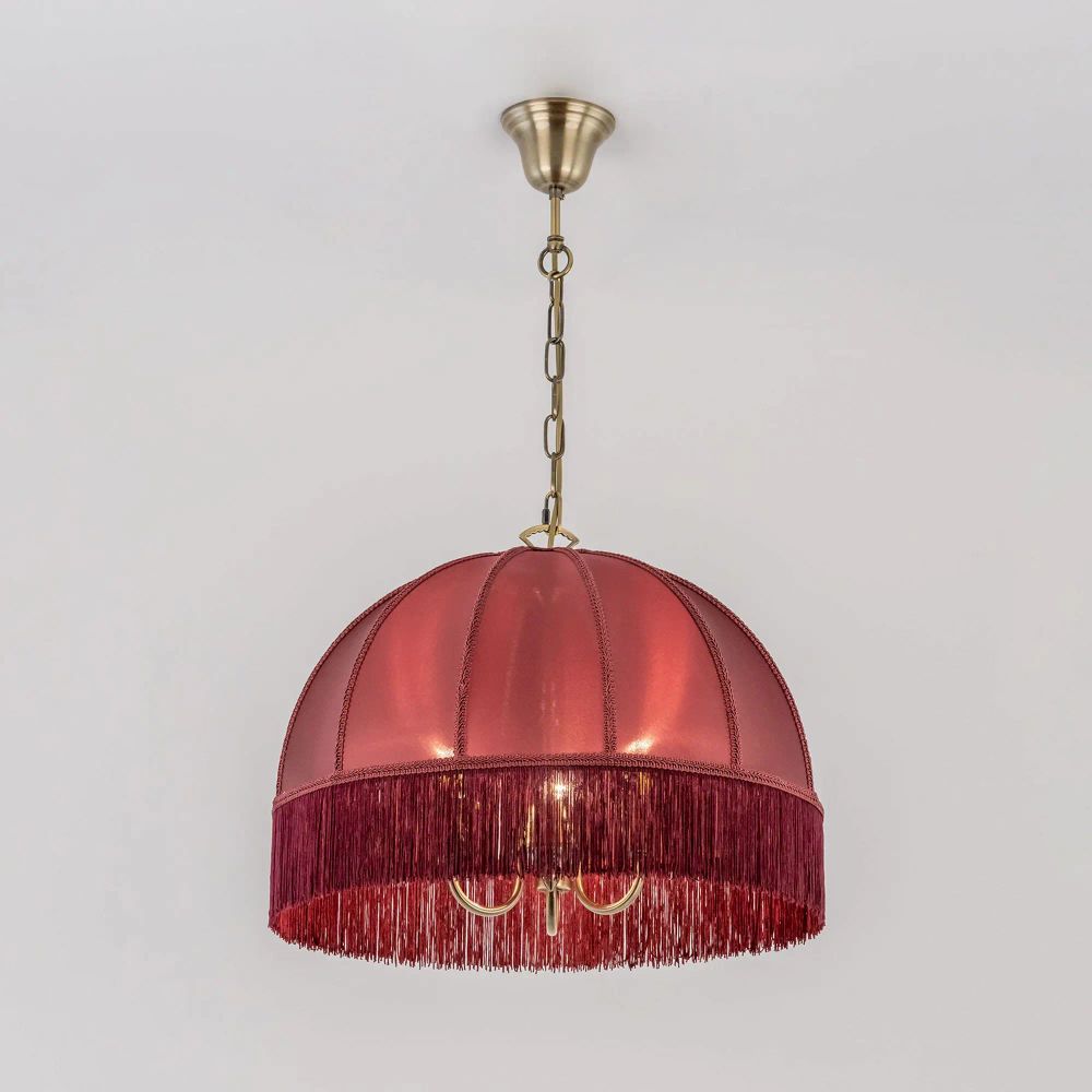 Citilux Базель CL407133 Люстра подвесная с бордовым абажуром