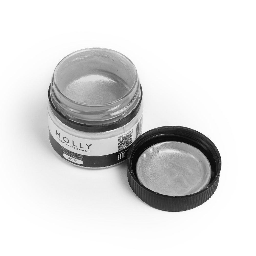 Декоративный гель для лица, волос и тела Color Gel Silver
