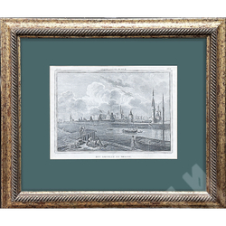 В. Ван Сенус. Моска-река. Улица Великая. Вид на Кремль. Бумага, резцовая гравюра.