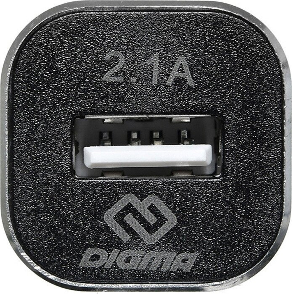 Автомобильное зарядное устройство Digma DGCC-1U-2.1A универсальное черное