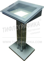 Напольная, наклонная, горизонтальная стойка для мнемосхемы 470х610 мм, для помещений