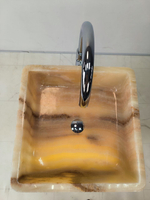 Раковина напольная из оникса Square Yellow ON-65918 45х45х90 из натурального камня