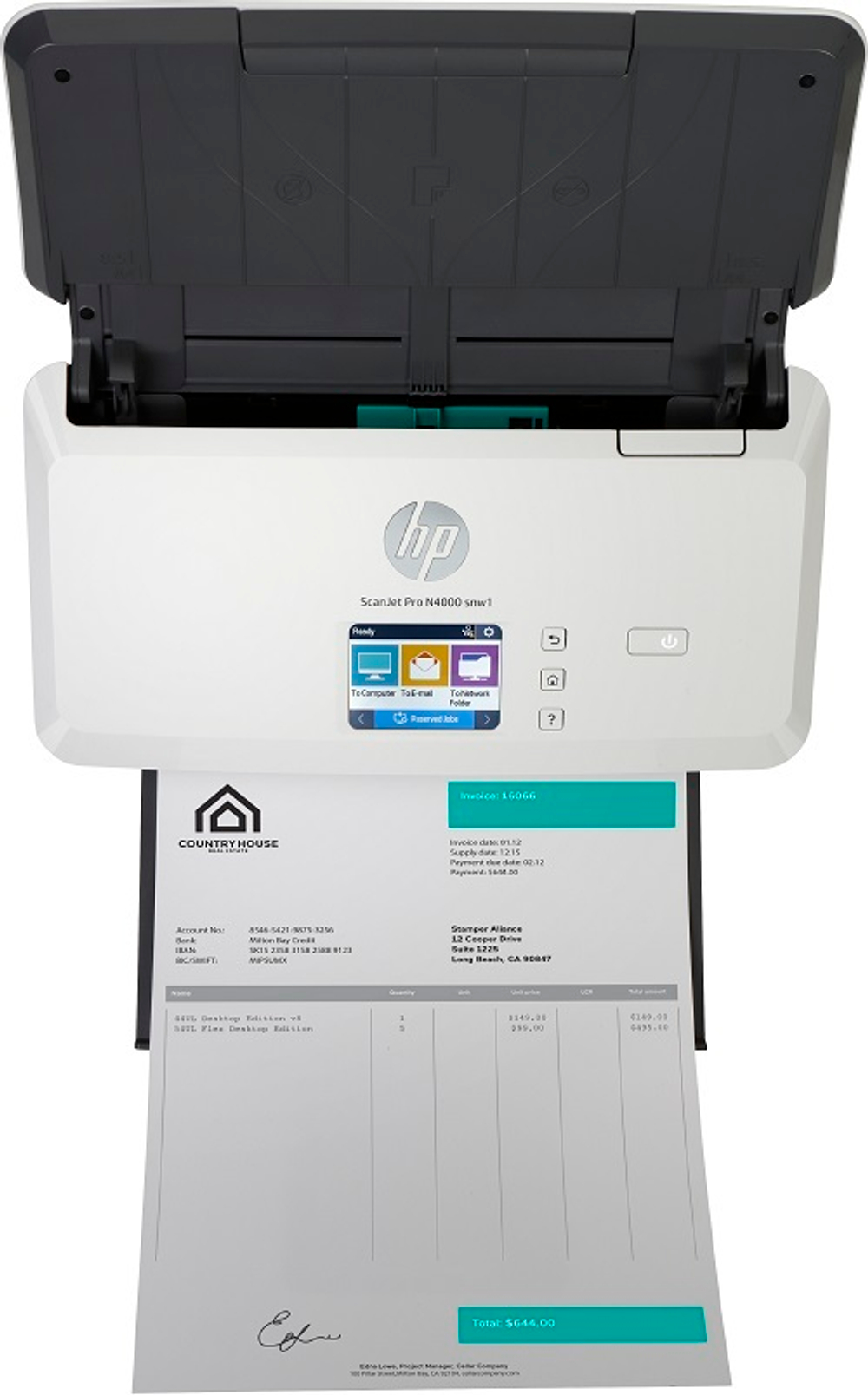 Сканер  HP ScanJet Pro N4000 snw1