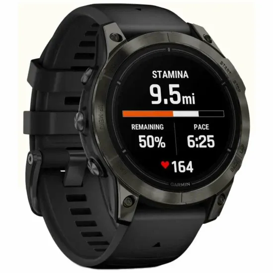 Смарт-часы GARMIN Epix PRO Sapphire Edition 47 мм, титановый, угольно-серый DLC, черный ремешок