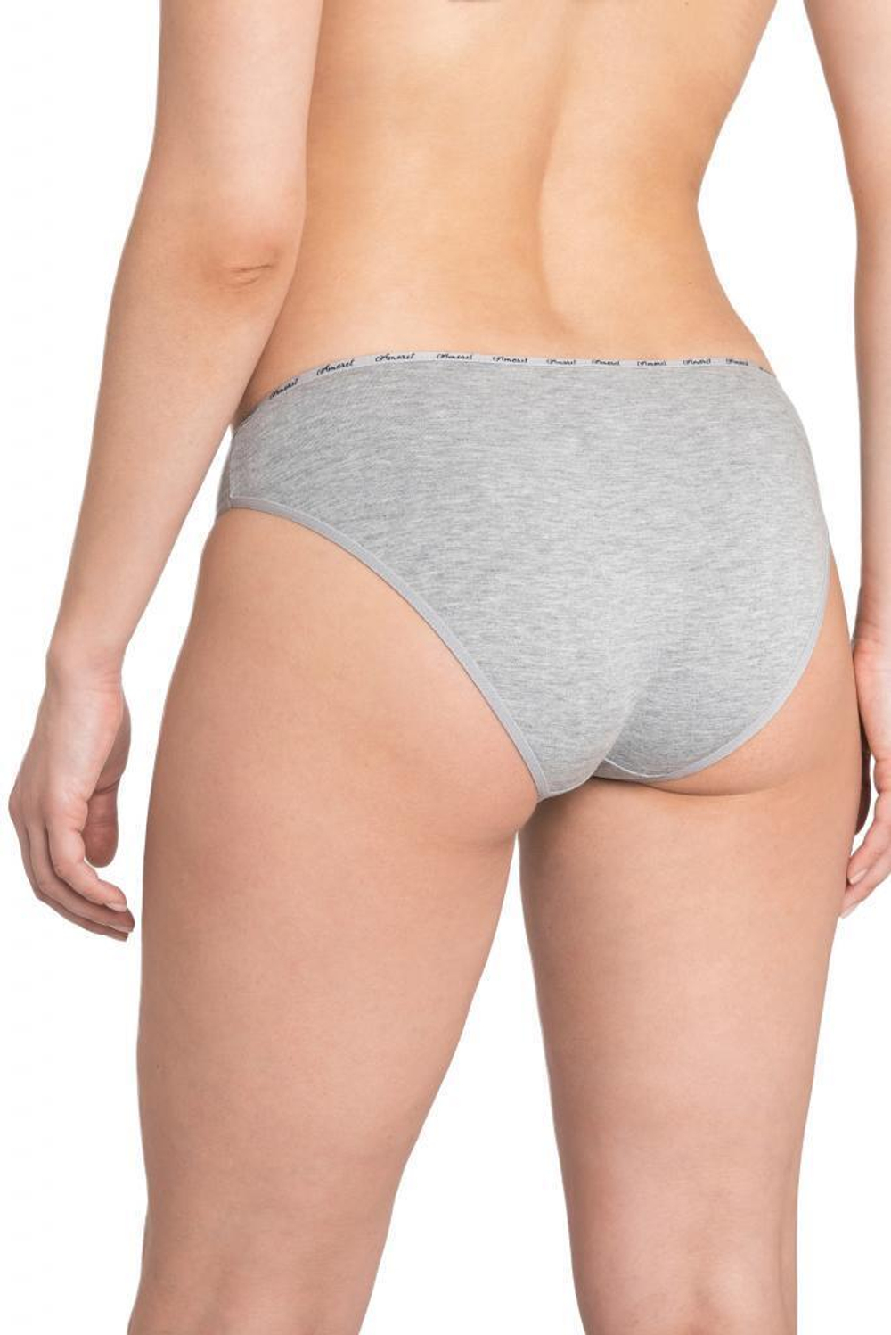 Трусики-слипы с узкой брендированной резинкой (Размер: M) (Цвет: серый меланж)