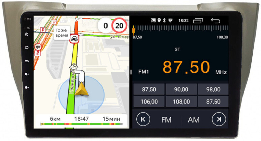 Магнитола для Toyota Harrier XU30 2003-2013, Lexus RX 2003-2009 (монохром сверху) - Parafar PF300LUX1FHD на Android 13, 8-ядер, 2Гб+32Гб, CarPlay, 4G SIM-слот