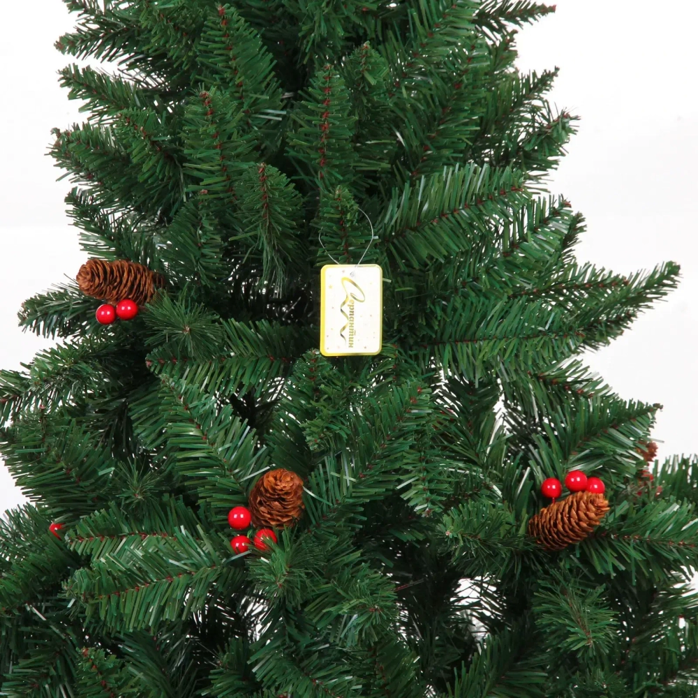 Ёлка «Лесное утро» 150 см, ПВХ с шишками и ягодами (456 веток)