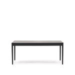 Раздвижной стол Lenon черный из шпона и массива дуба 160(240)x90