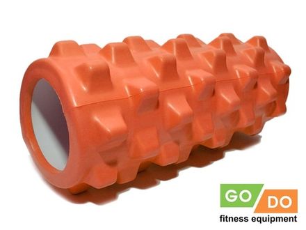 Валик ролл для фитнеса рельефный полый GO DO :LY1-31  (Оранжевый)
