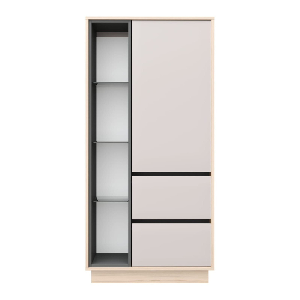 Модульная стенка в гостиную со шкафом Туя светлая/Кашемир Рэя 29х32х150 см