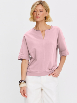 Плотная футболка из футера 2-нитки с V-вырезом HIGH TEMP