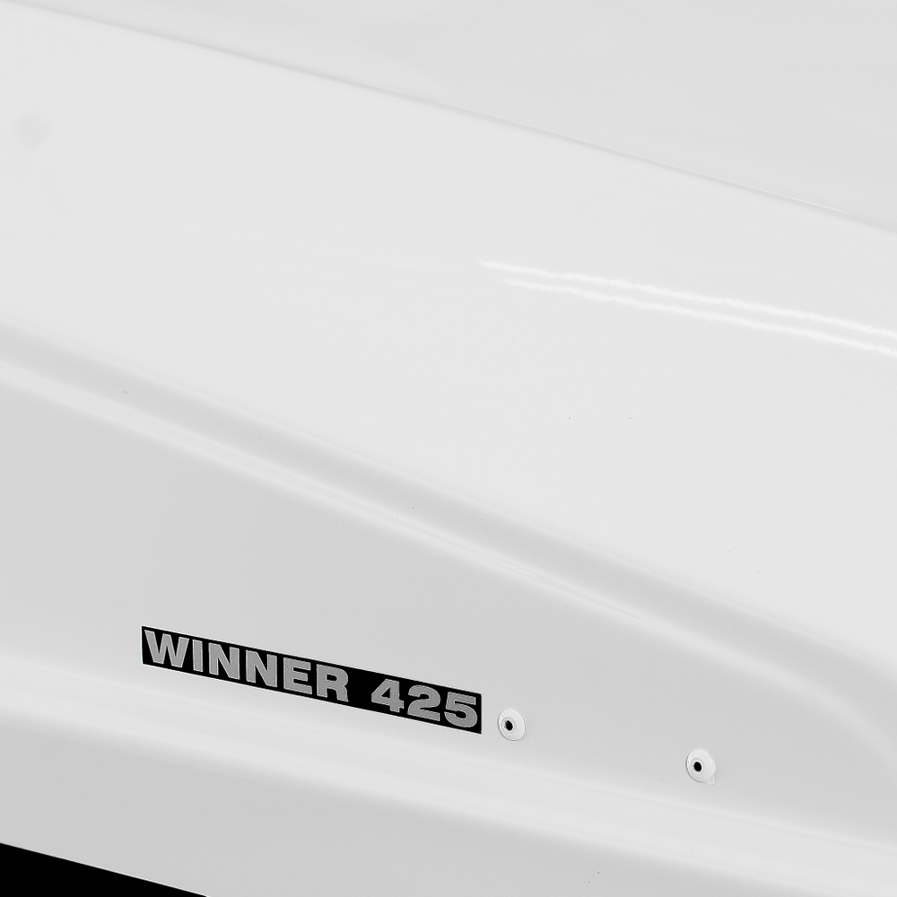 Автобокс на крышу автомобиля "Winner425" двусторонее открывание (белый глянцевый) / Евродеталь