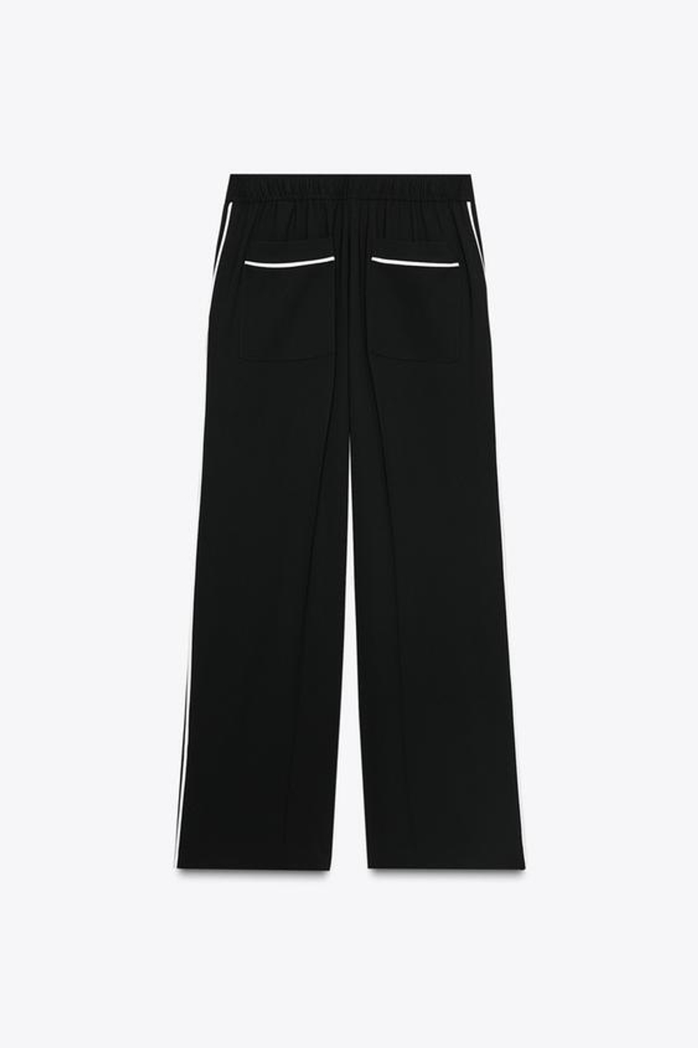 ZARA БРЮКИ С КОНТРАСТНОЙ ОТДЕЛКОЙ, ЧЕРНЫЙ