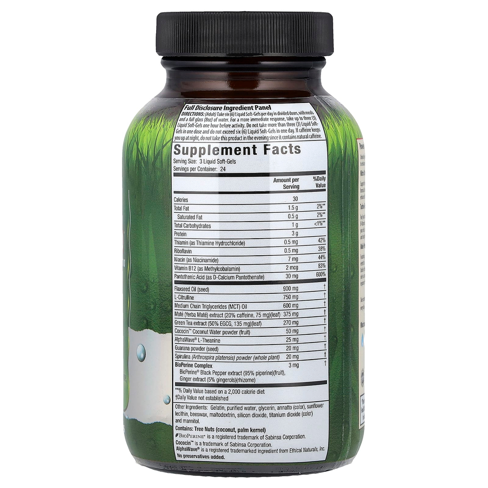 Irwin Naturals, Boost-Energy, Libido-Max RED™, с L-цитруллином и гуараной, 72 капсулы с жидкостью