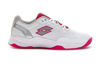 Женские теннисные кроссовки Lotto Mirage 600 III ALR - all white/silver metal/glamour pink