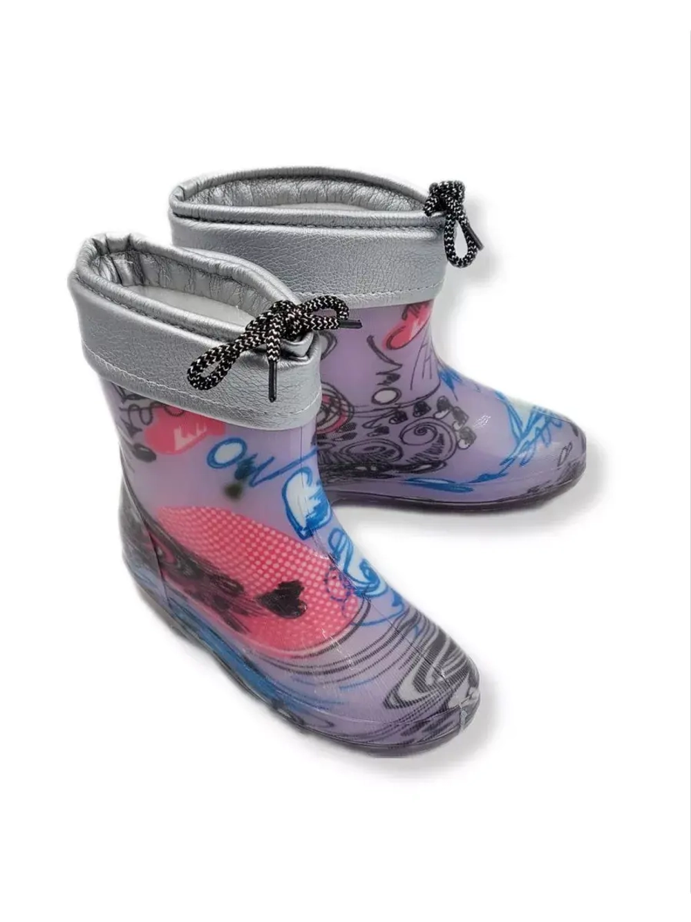 Детские резиновые сапоги с чулком.