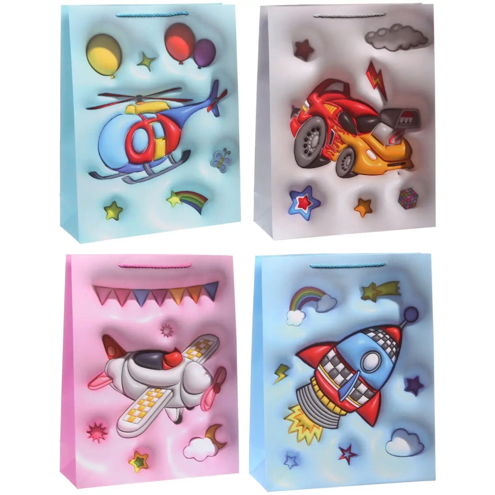 Пакет подарочный «Самолет» 31*40*12 см, микс