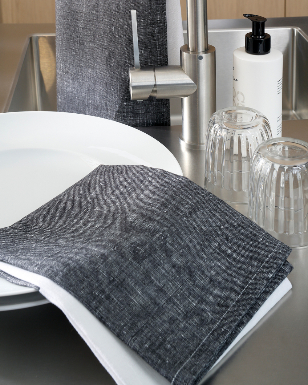 Полотенце кухонное 50x70 Cawo Cuisine Duo 535 96 черно-белое