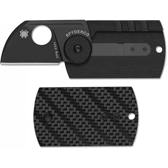 Складной нож Spyderco Dog Tag 188CFBBKP c клинком из стали CPM-S30V, рукоять карбон