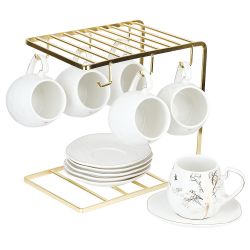 Чайный набор на металлической подставке 12пр. " .Golden Forest" (6 персон) v=280 мл (подаро